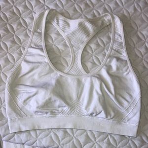 All White Razorback Sports Bra
